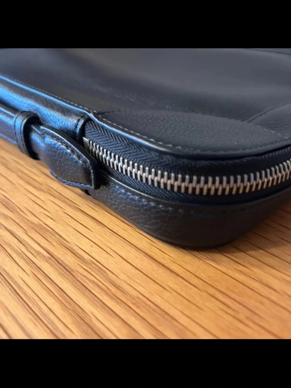 Mulberry Black Pebbled Leather Zip-Around Laptop Folio